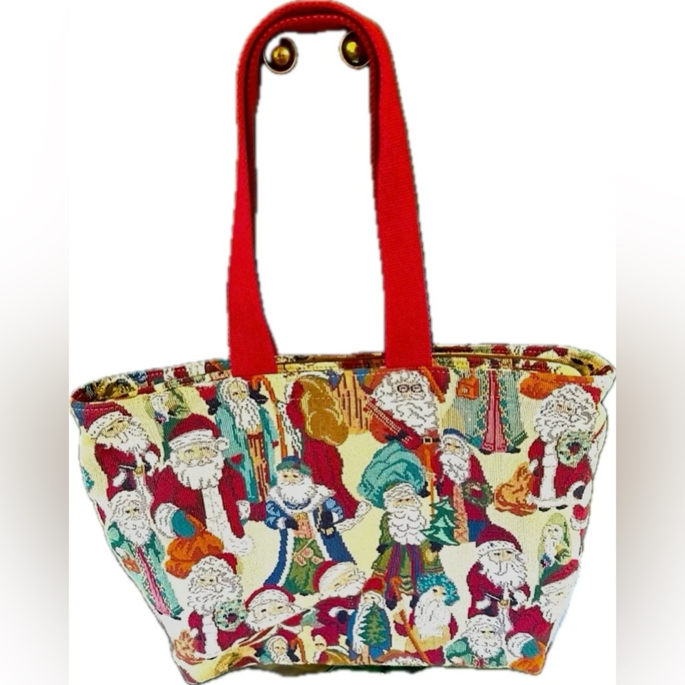 So Many Santas! Santa Christmas Zip Tote Bag Tapestry Carry On Unlimited Maine